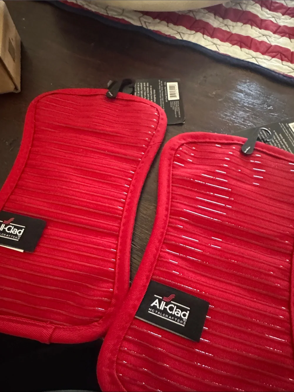 All-Clad Red Heat-Resistant Pot Holders - Set of 4